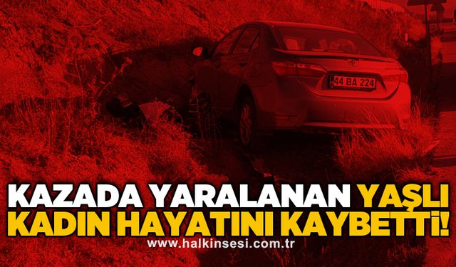 Kazada yaralanan yaşlı kadın hayatını kaybetti!