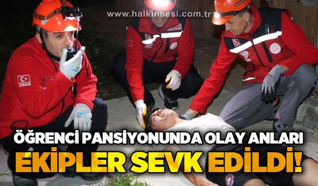 Lise pansiyonunda kurtarma tatbikatı