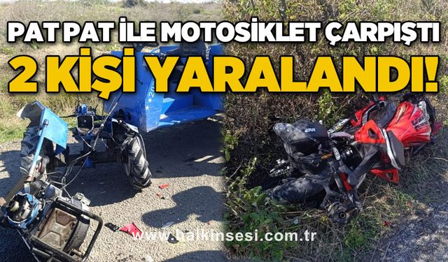Patpat ile motosiklet kafa kafaya çarpıştı: 2 yaralı