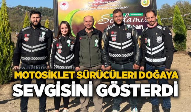 Motosiklet Sürücüleri doğaya sevgisini gösterdi