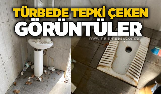 Türbede tepki çeken görüntüler