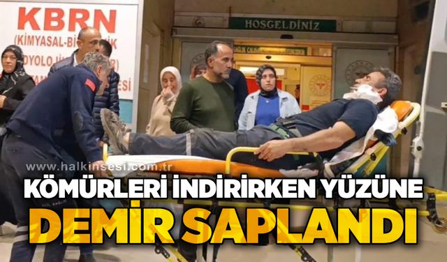 Kömürleri indirirken yüzüne demir saplandı