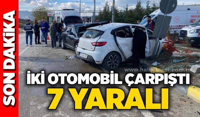 İki otomobil çarpıştı: 7 yaralı