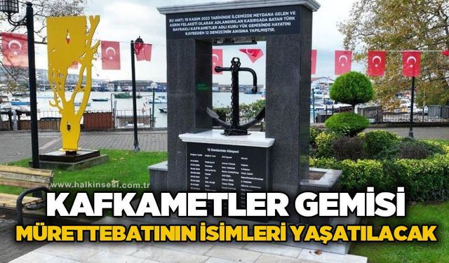 Kafkametler Gemisi mürettebatının isimleri Kdz. Ereğli sahilinde yaşayacak