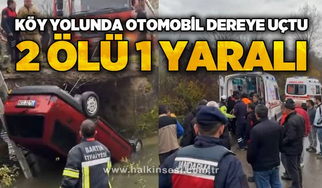 Köy yolunda otomobil dereye uçtu: 2 ölü, 1 yaralı