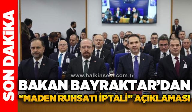 Bakan Alparslan Bayraktar'dan maden ruhsatı iptali açıklaması