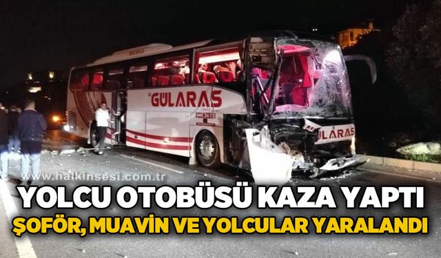 Yolcu otobüsü kaza yaptı: 5 kişi yaralandı