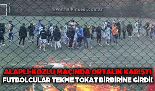 Alaplı-Kozlu maçında ortalık karıştı! İki takım oyuncuları tekme tokat birbirine girdi!..