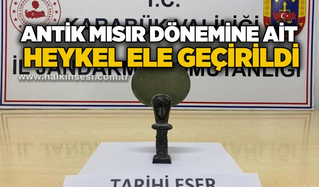 Antik Mısır dönemine ait heykel ele geçirildi
