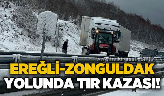 Delihakkı'da tır yan yattı: Trafik durma noktasına geldi