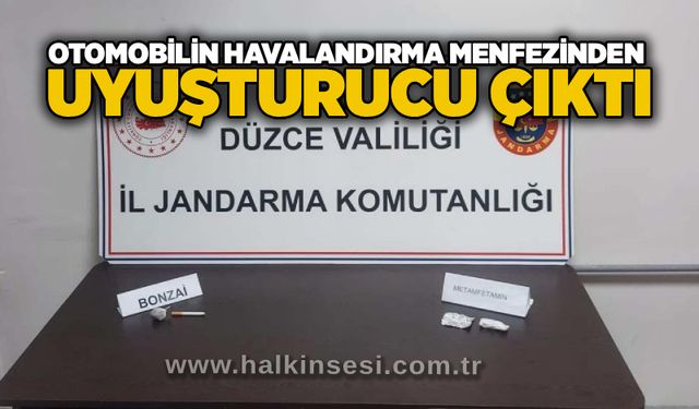 Otomobilin havalandırma menfezinden uyuşturucu çıktı