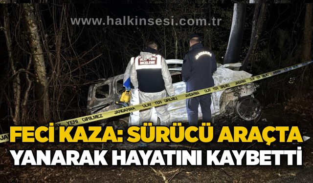 Feci kaza: Sürücü araçta yanarak hayatını kaybetti
