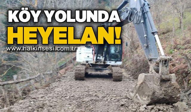 Köy yolunda heyelan!