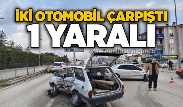 İki otomobil çarpıştı: 1 yaralı