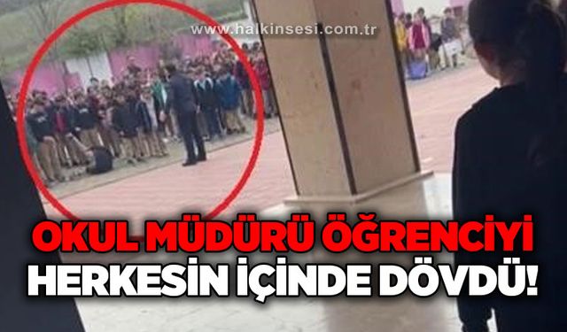 Okul müdürü, sinirlendiği öğrenciyi herkesin içinde darp etti