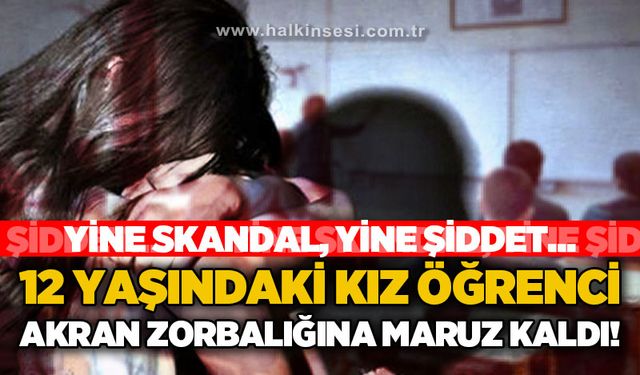 12 yaşındaki kız öğrenci akran zorbalığına maruz kaldı!