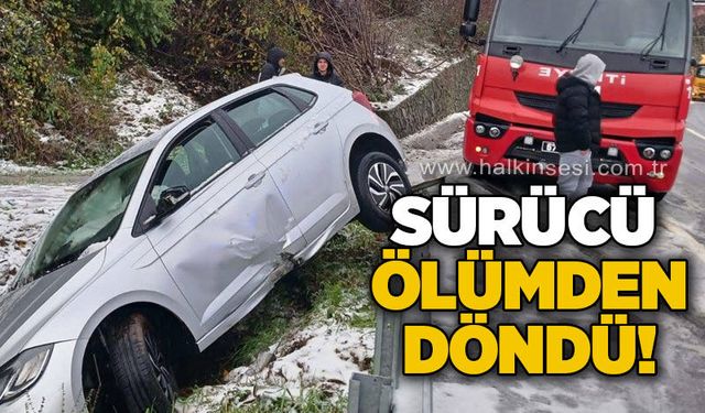 Sürücü ölümden döndü