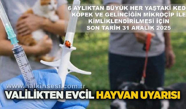 Valilikten evcil hayvan uyarısı