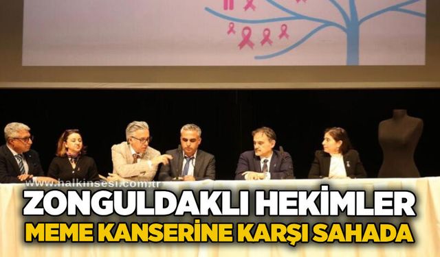 Zonguldaklı hekimler meme kanserine karşı sahada