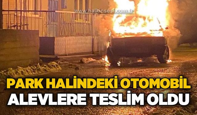 Park halindeki otomobil alev alev yandı!