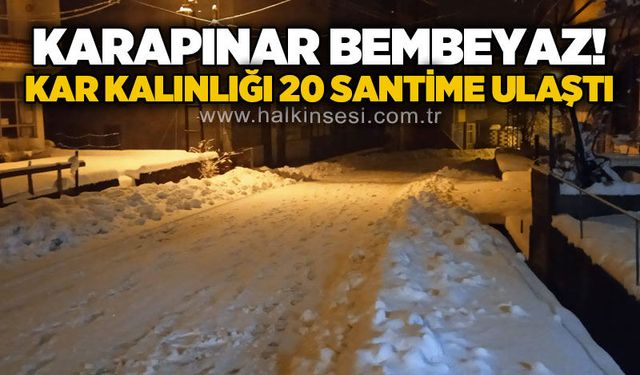 Karapınar bembeyaz: Kar kalınlığı 20 santimetreye ulaştı