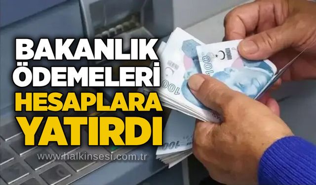Bakanlık ödemeleri hesaplara yatırdı