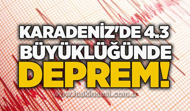 Karadeniz'de 4.7 büyüklüğünde deprem!