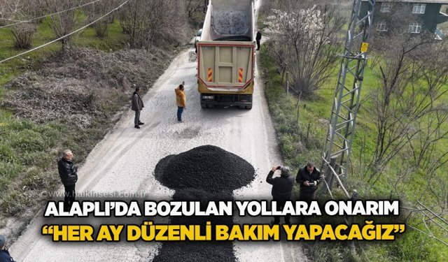 Alaplı’da bozulan yollara onarım: “Her ay düzenli bakım yapacağız”
