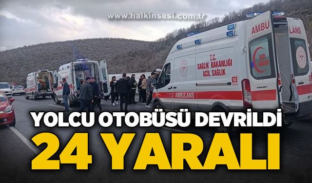 Yolcu otobüsü kazasında 24 kişi yaralandı