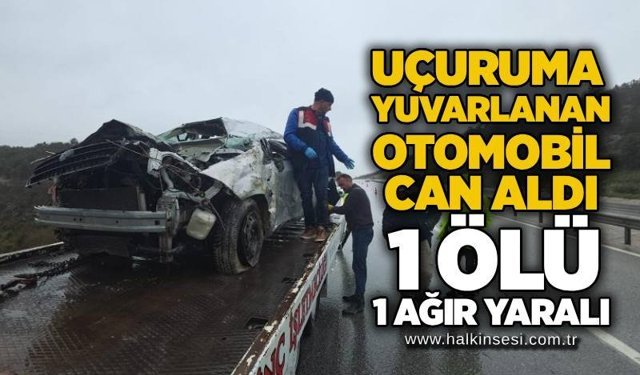 Uçuruma yuvarlanan otomobil can aldı: 1 ölü, 1 ağır yaralı