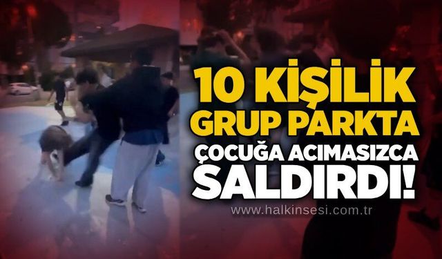 10 kişilik grup parkta çocuğa acımasızca saldırdı!
