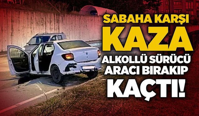 Sabaha karşı kaza: Alkollü sürücü aracı bırakıp kaçtı!