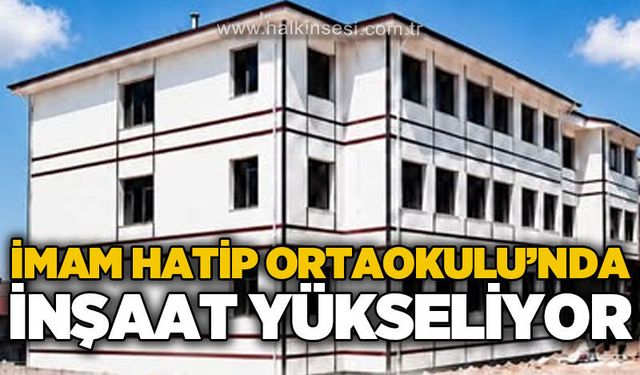 Alaplı İmam Hatip Ortaokulu inşaatı hızla yükseliyor