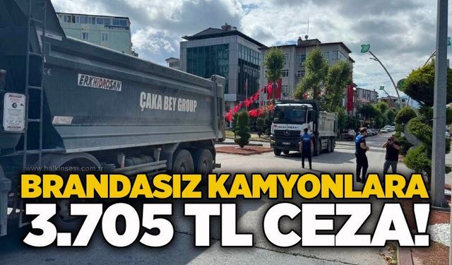 Brandasiz kamyonlara 3.705 TL ceza!