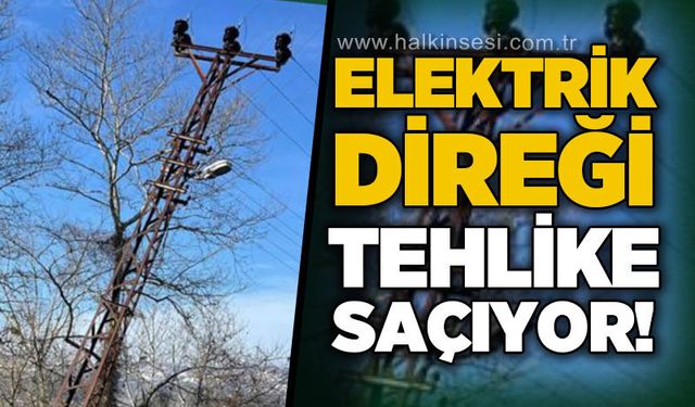 Geriş'te elektrik direği tehlike saçıyor: Başkent Elektrik göreve!