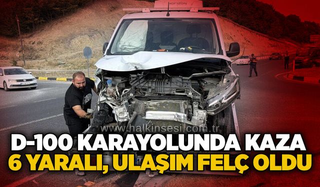 D-100 Karayolunda kaza: 6 yaralı, ulaşım felç oldu