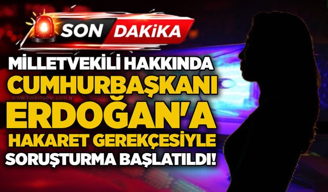 Milletvekili hakkında Cumhurbaşkanı Erdoğan'a hakaret gerekçesiyle soruşturma başlatıldı!