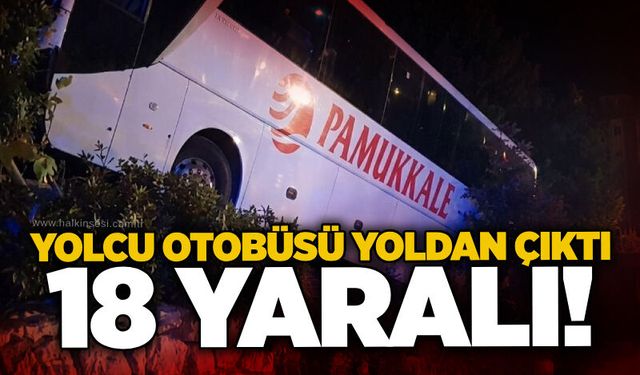 Yolcu otobüsü yoldan çıktı: 18 yaralı!