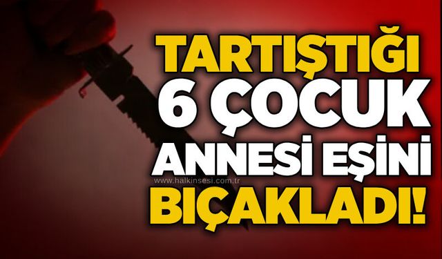 Tartıştığı 6 çocuk annesi eşini bıçakladı!
