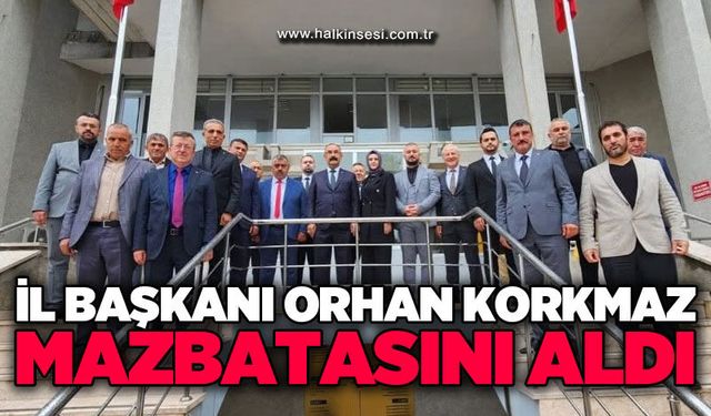 MHP Zonguldak İl Başkanı Orhan Korkmaz mazbatasını aldı
