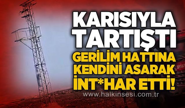 Karısıyla kavga etti, direğe kendini astı!