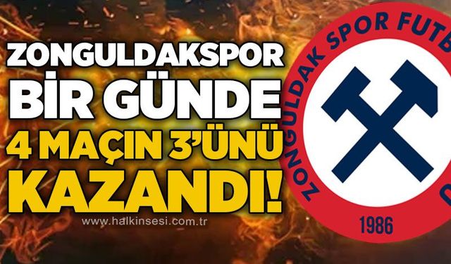 Zonguldakspor bir günde 4 maçın 3'nü kazandı...