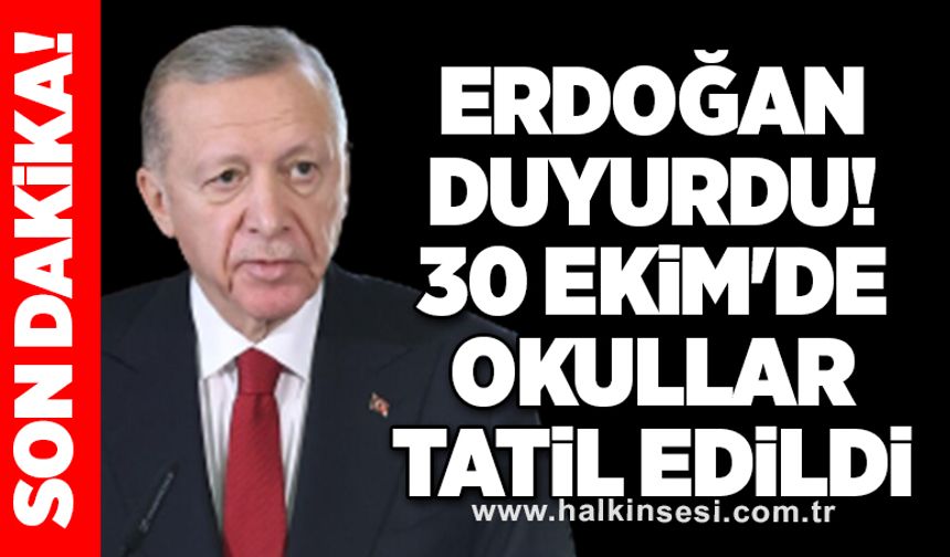 Erdoğan duyurdu: 30 Ekim'de okullar tatil edildi