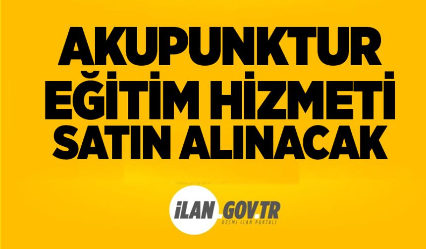 AKUPUNKTUR EĞİTİM HİZMETİ SATIN ALINACAK