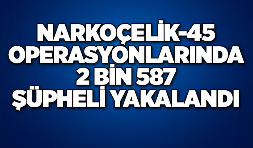 Narkoçelik-45 operasyonlarında 2 bin 587 şüpheli yakalandı