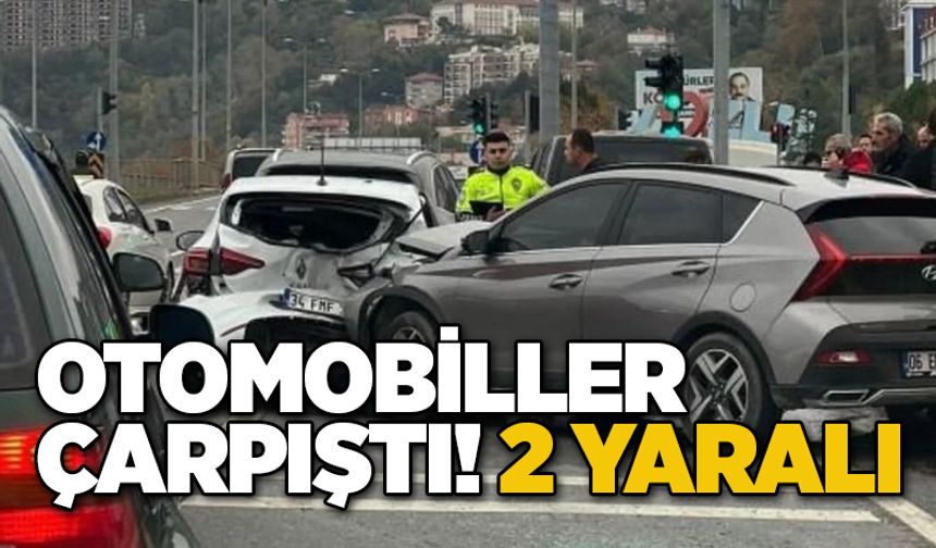 Otomobiller çarpıştı! 2 yaralı