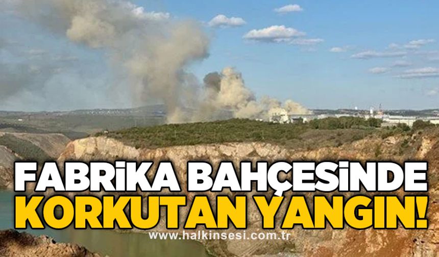 Fabrika bahçesinde korkutan yangın!
