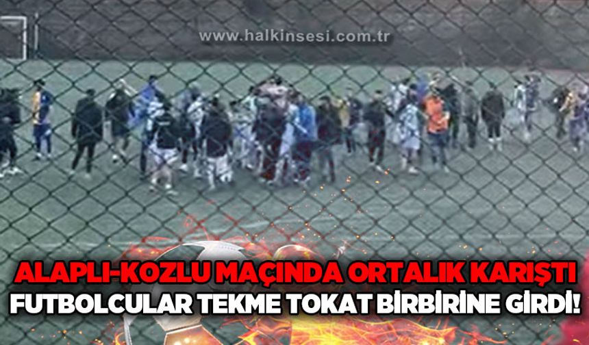 Alaplı-Kozlu maçında ortalık karıştı! İki takım oyuncuları tekme tokat birbirine girdi!..