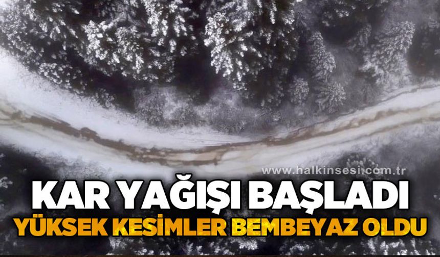 Kar yağışı başladı: Yüksek kesimleri beyaza büründü