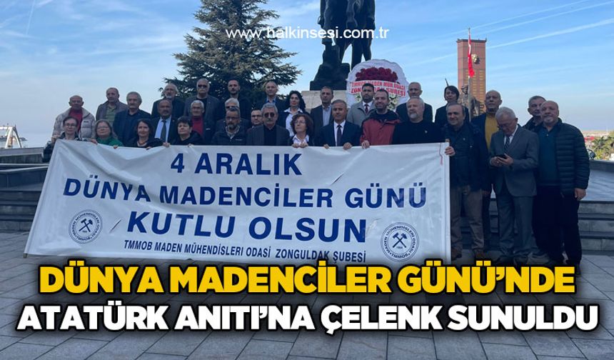 Zonguldak'ta Dünya Madenciler Günü'nde Atatürk Anıtı'na çelenk sunuldu
